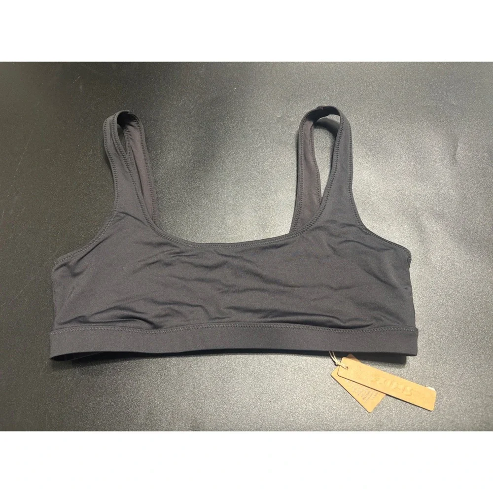 Skims NEW Recycled Swim Bikini Top Black/Onyx‎ Size Large #SW-TNK-0743